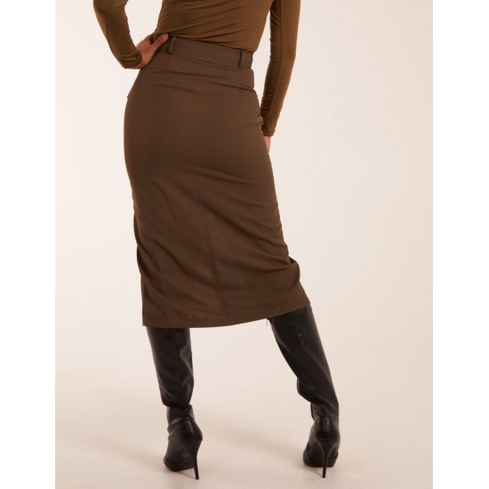 Front Split Midi Utility Skirt Front Split Midi Utility Skirt
