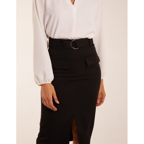 Front Split Midi Utility Skirt Front Split Midi Utility Skirt