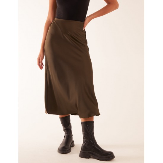 Satin Bias Midi Skirt Satin Bias Midi Skirt