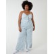 Curve Daisy Print Tie Front Jumpsuit Curve Daisy Print Tie Front Jumpsuit