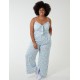 Curve Daisy Print Tie Front Jumpsuit Curve Daisy Print Tie Front Jumpsuit