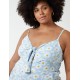 Curve Daisy Print Tie Front Jumpsuit Curve Daisy Print Tie Front Jumpsuit