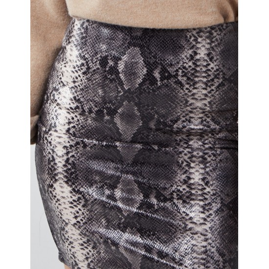 Snake Skin Faux Leather Skirt Snake Skin Faux Leather Skirt