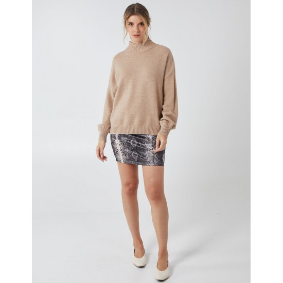 Snake Skin Faux Leather Skirt Snake Skin Faux Leather Skirt
