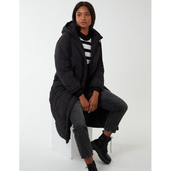 Chevron Midi Quilted Coat Chevron Midi Quilted Coat