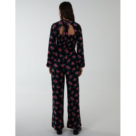 High Neck Tie Back Wide Leg Jumpsuit High Neck Tie Back Wide Leg Jumpsuit