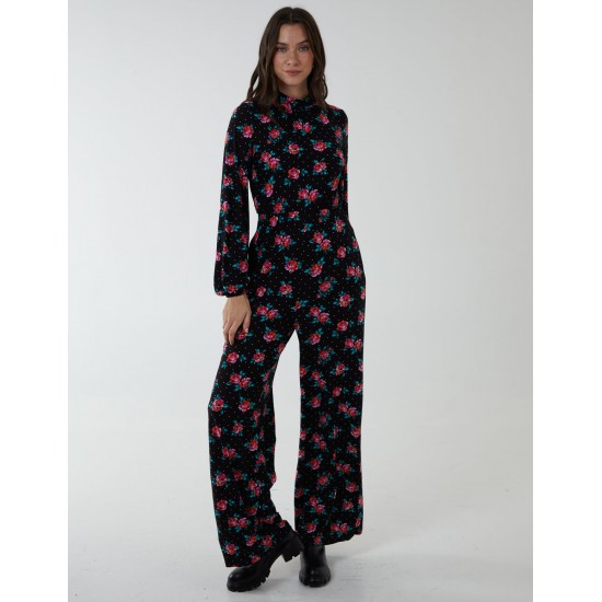 High Neck Tie Back Wide Leg Jumpsuit High Neck Tie Back Wide Leg Jumpsuit