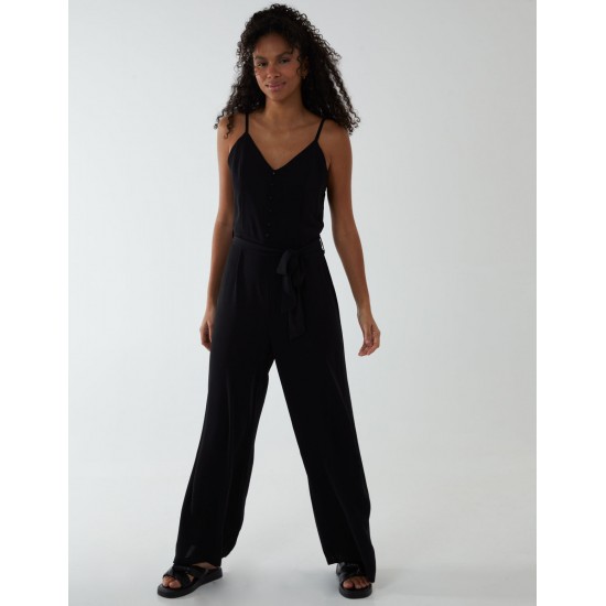 Button Front Strappy Jumpsuit Button Front Strappy Jumpsuit