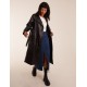 Faux Leather Belted Trench Coat Faux Leather Belted Trench Coat