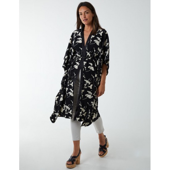 Kimono Midi With Satin Bands Kimono Midi With Satin Bands