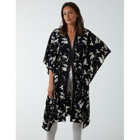 Kimono Midi With Satin Bands Kimono Midi With Satin Bands
