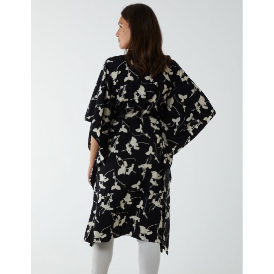 Kimono Midi With Satin Bands Kimono Midi With Satin Bands