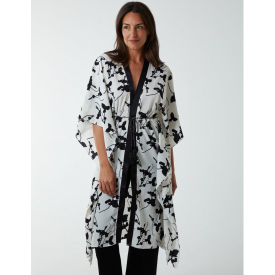 Kimono Midi With Satin Bands Kimono Midi With Satin Bands