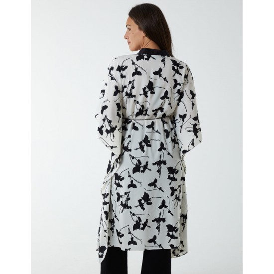 Kimono Midi With Satin Bands Kimono Midi With Satin Bands