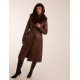 Longline Leather Look Faux Fur Coat Longline Leather Look Faux Fur Coat