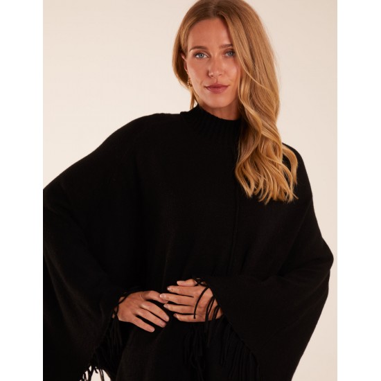 Tassel High Neck Poncho Tassel High Neck Poncho