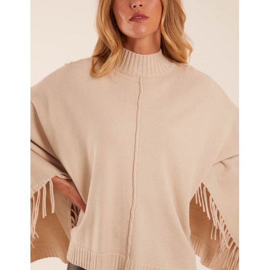 Tassel High Neck Poncho Tassel High Neck Poncho