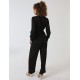 Elasticated Waist Crossover Long Sleeve Jumpsuit Elasticated Waist Crossover Long Sleeve Jumpsuit