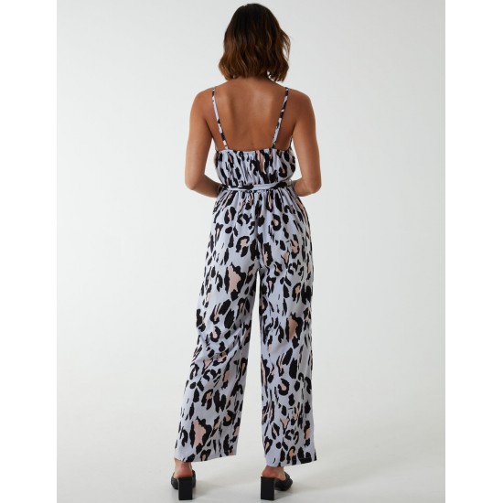 Leopard Belted Jumpsuit Leopard Belted Jumpsuit