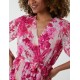 Pleated Wrap Tropical Jumpsuit Pleated Wrap Tropical Jumpsuit