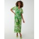 Pleated Wrap Tropical Jumpsuit Pleated Wrap Tropical Jumpsuit