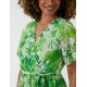 Pleated Wrap Tropical Jumpsuit Pleated Wrap Tropical Jumpsuit