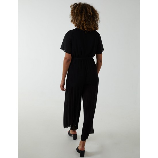 Pleated Wrap Over Jumpsuit Pleated Wrap Over Jumpsuit