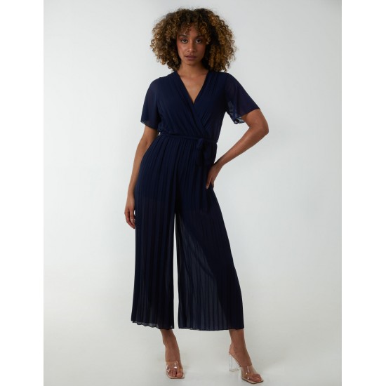 Pleated Wrap Over Jumpsuit Pleated Wrap Over Jumpsuit