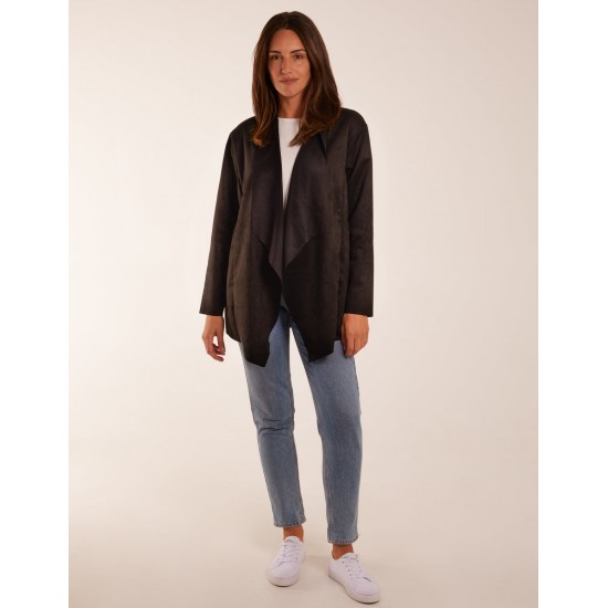 Suede Look Waterfall Jacket Suede Look Waterfall Jacket