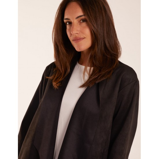 Suede Look Waterfall Jacket Suede Look Waterfall Jacket