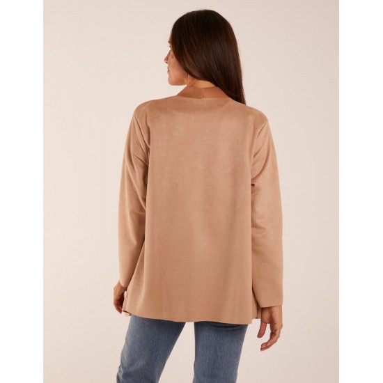 Suede Look Waterfall Jacket Suede Look Waterfall Jacket