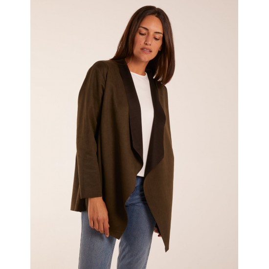Suede Look Waterfall Jacket Suede Look Waterfall Jacket