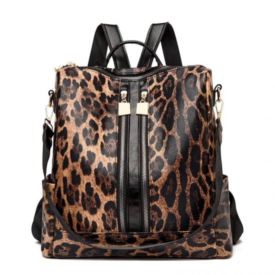 Leopard Print Backpack Purse Leopard Print Backpack Purse