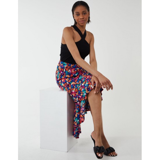Asymmetric Hem Midi skirt Asymmetric Hem Midi skirt