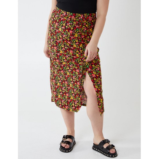 Curve Ruched Front Midi Skirt Curve Ruched Front Midi Skirt