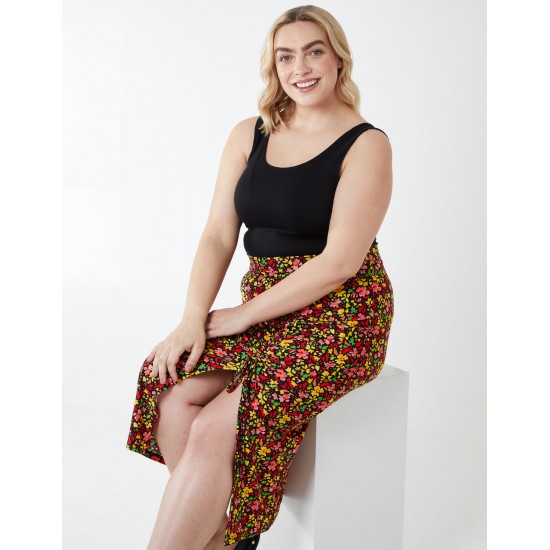 Curve Ruched Front Midi Skirt Curve Ruched Front Midi Skirt