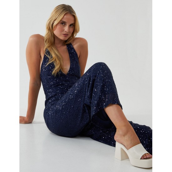 Halter Neck Plunge Jumpsuit Halter Neck Plunge Jumpsuit