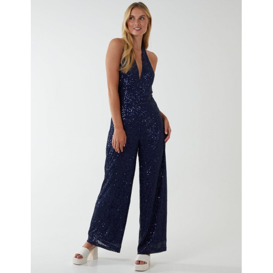 Halter Neck Plunge Jumpsuit Halter Neck Plunge Jumpsuit