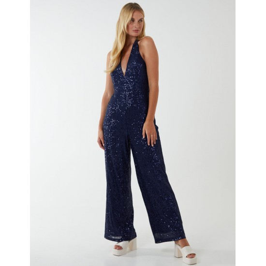 Halter Neck Plunge Jumpsuit Halter Neck Plunge Jumpsuit