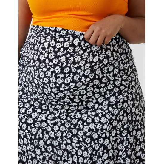 Curve Asymmetric Seam Midi Skirt Curve Asymmetric Seam Midi Skirt