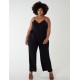 Curve Button Front Strappy Jumpsuit Curve Button Front Strappy Jumpsuit