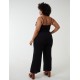 Curve Button Front Strappy Jumpsuit Curve Button Front Strappy Jumpsuit