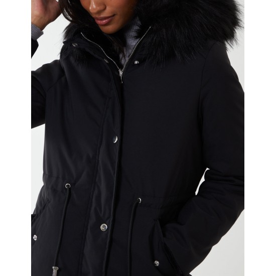 Black Reversible Faux Fur & Trench Jacket Black Reversible Faux Fur & Trench Jacket