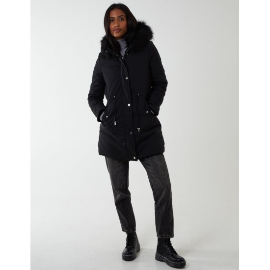 Black Reversible Faux Fur & Trench Jacket Black Reversible Faux Fur & Trench Jacket