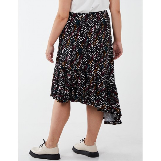 Curve Asymmetric Hem Midi Skirt Curve Asymmetric Hem Midi Skirt