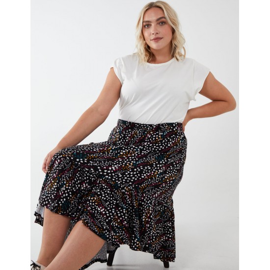 Curve Asymmetric Hem Midi Skirt Curve Asymmetric Hem Midi Skirt