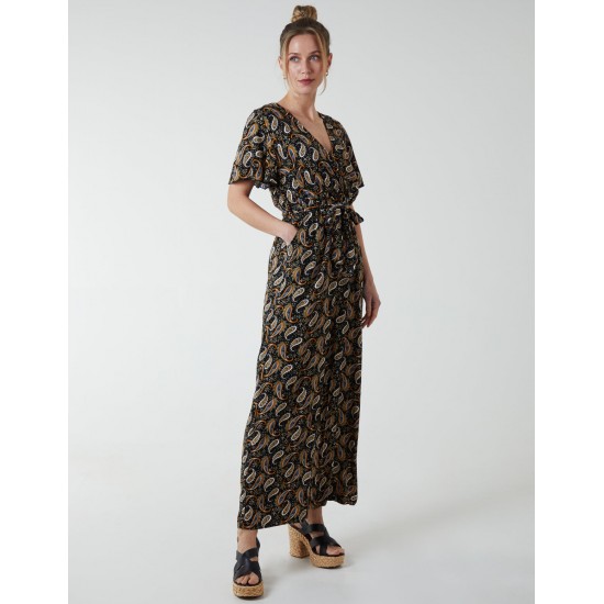 Paisley Floral Tie Waist Jumpsuit Paisley Floral Tie Waist Jumpsuit