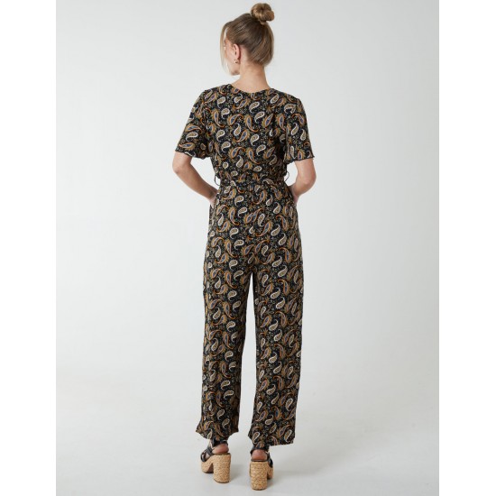 Paisley Floral Tie Waist Jumpsuit Paisley Floral Tie Waist Jumpsuit