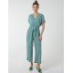 Geometric Gold Detail Cross Over Jumpsuit Geometric Gold Detail Cross Over Jumpsuit