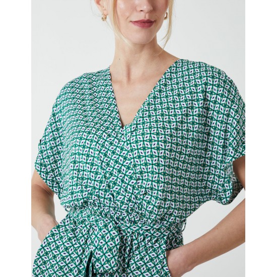 Geometric Gold Detail Cross Over Jumpsuit Geometric Gold Detail Cross Over Jumpsuit